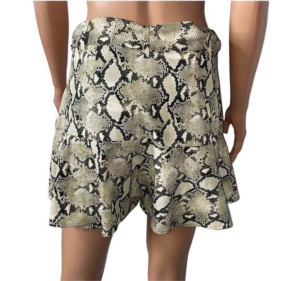 Zara Basic skirt snake/python print fit flare tie waisted skirt mini size M - Picture 15 of 16